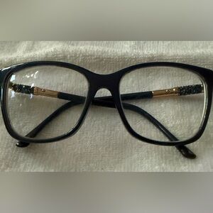 Jimmy Choo navy blue designer frames 
w/chrystal embellishment.